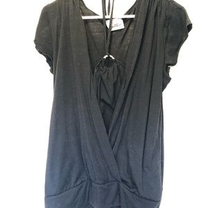 Black blouse with rhinestone jewel